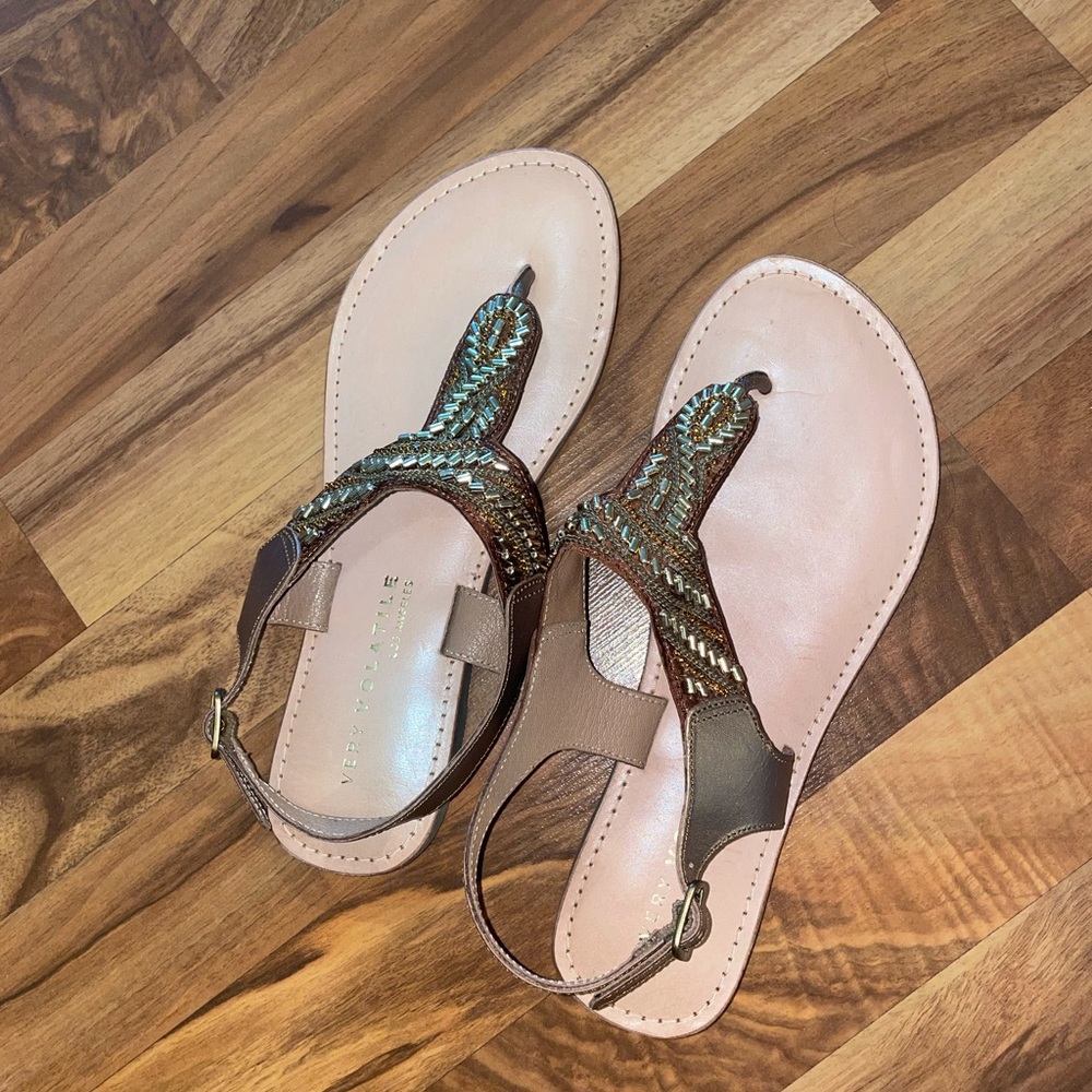 Very Volatile Beaded Sandals